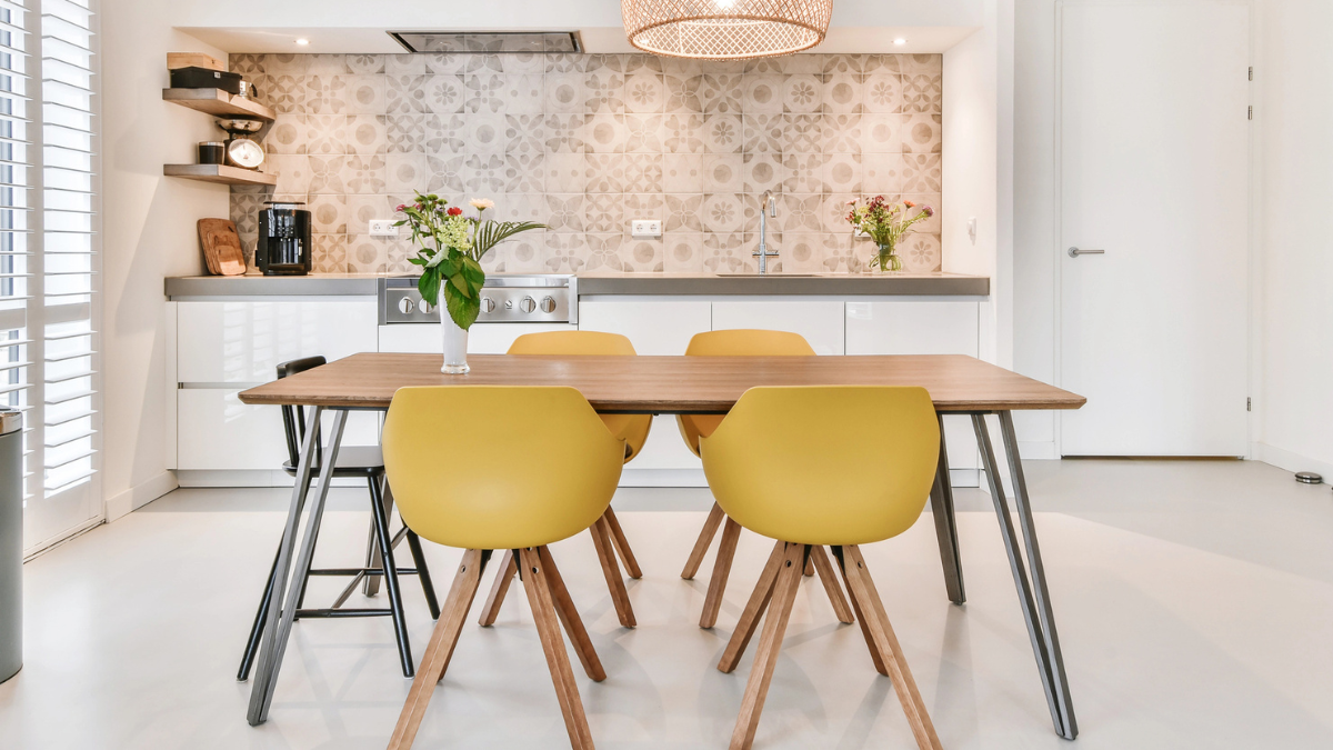 Affordable dining room furniture rental creates stylish apartment and home spaces with practical seating options.