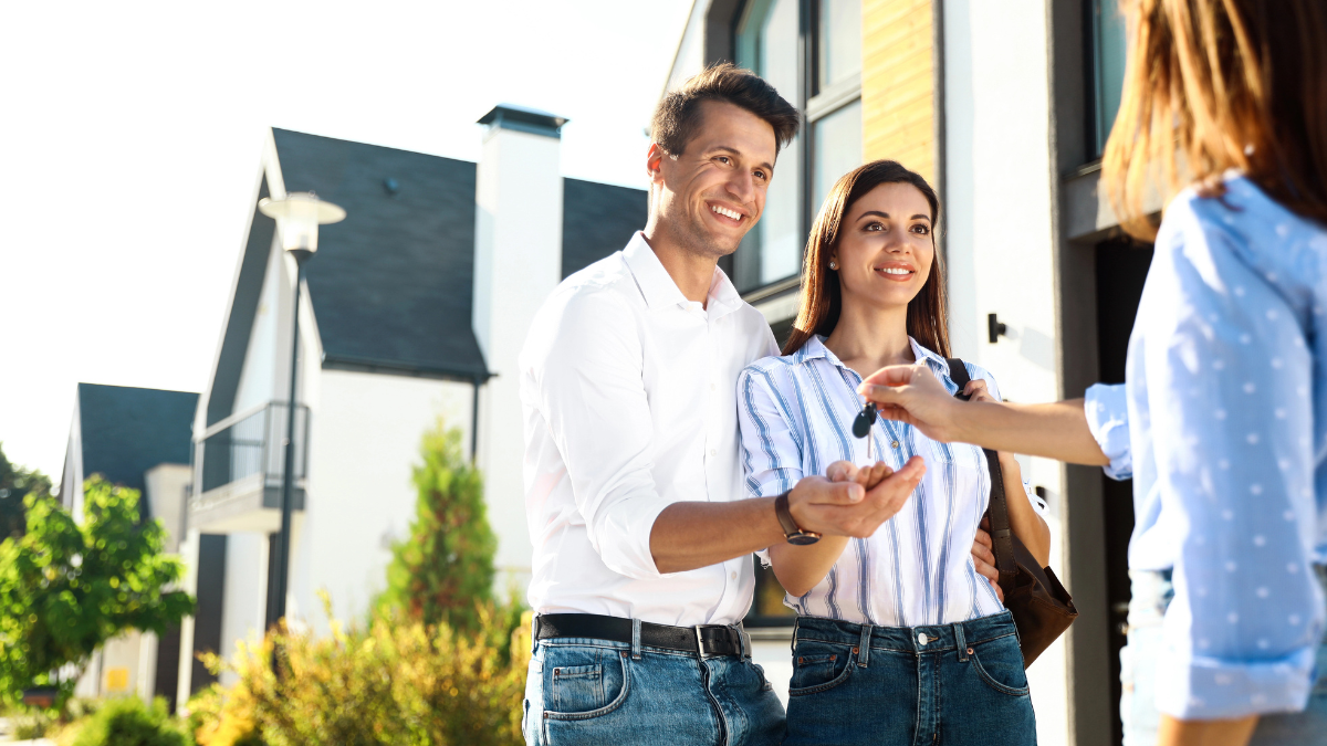 Real estate agent meeting with client