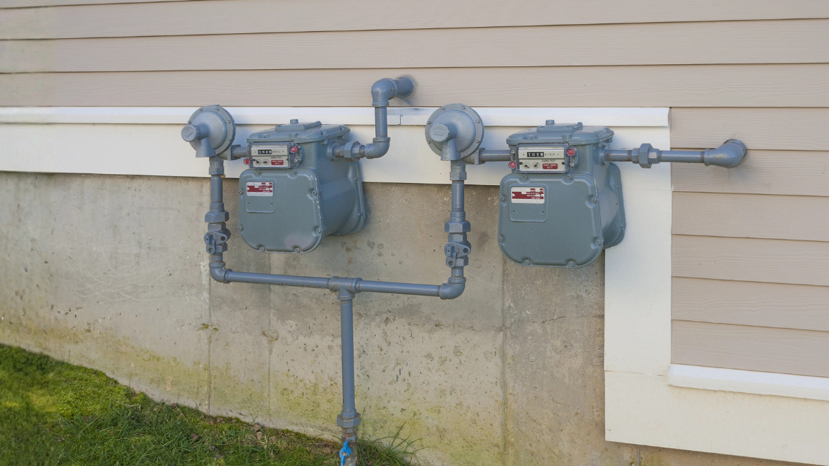 Gas meters on a residential property
