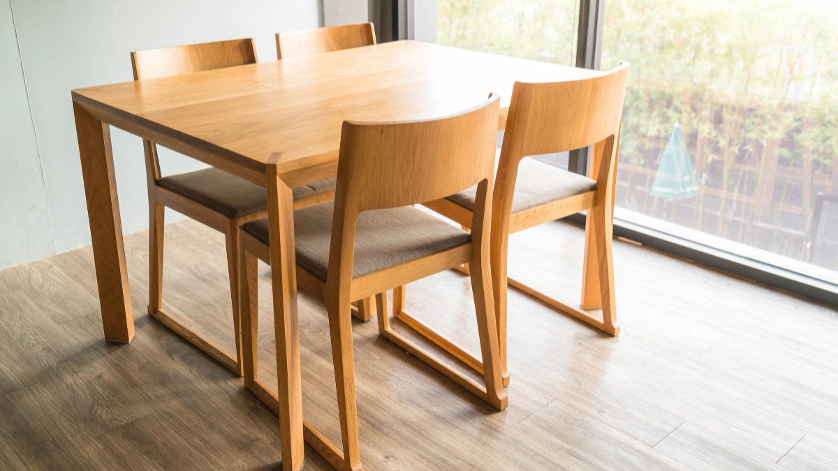 Solid wood furniture in a rental property