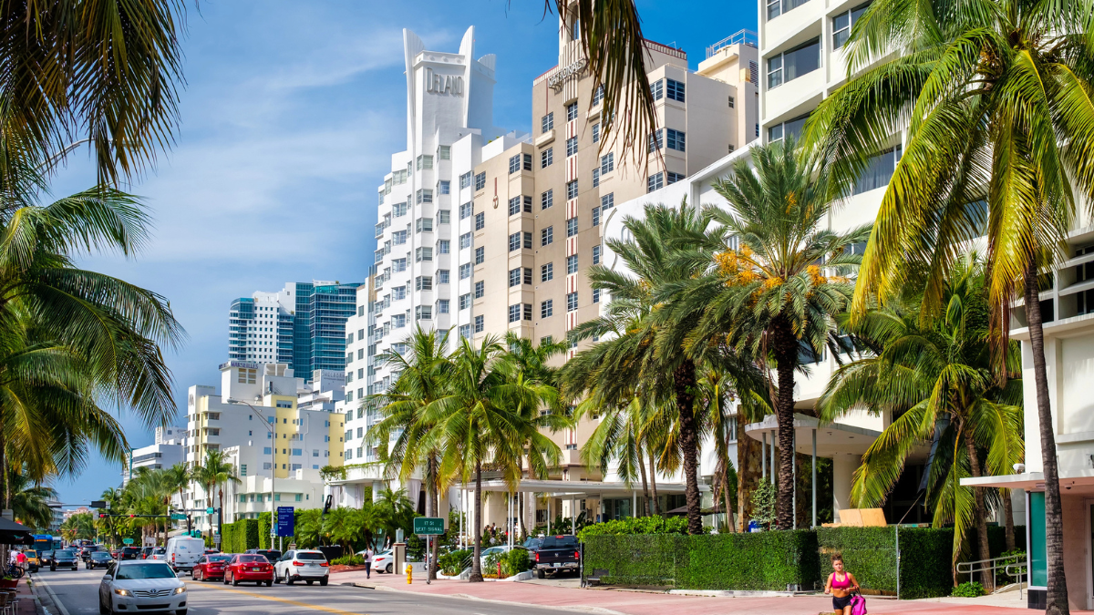 Miami rental investment properties with palm-lined condos and hotels highlighting 2026 real estate market opportunities.