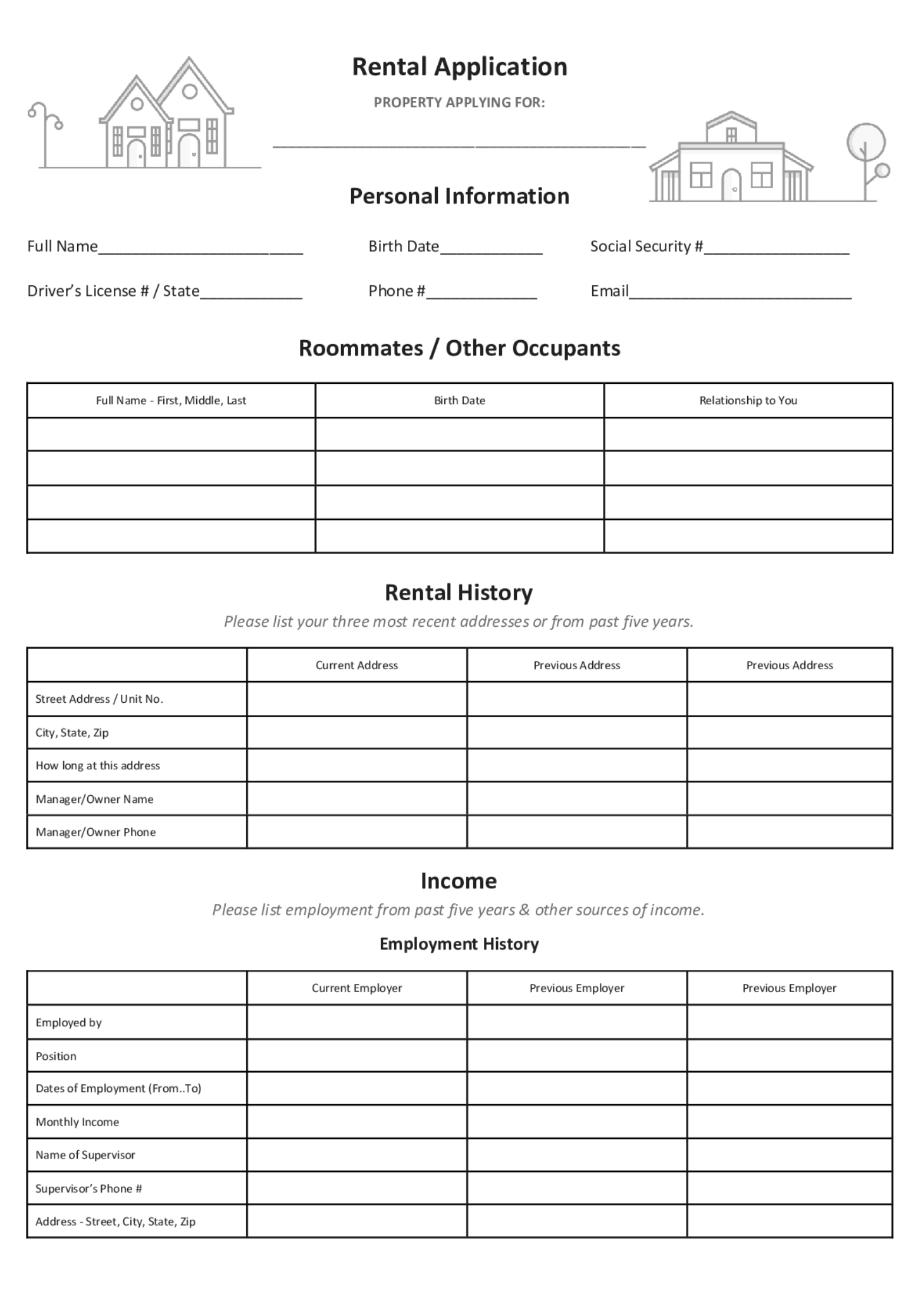 iPropertyManagement Residential Application Form