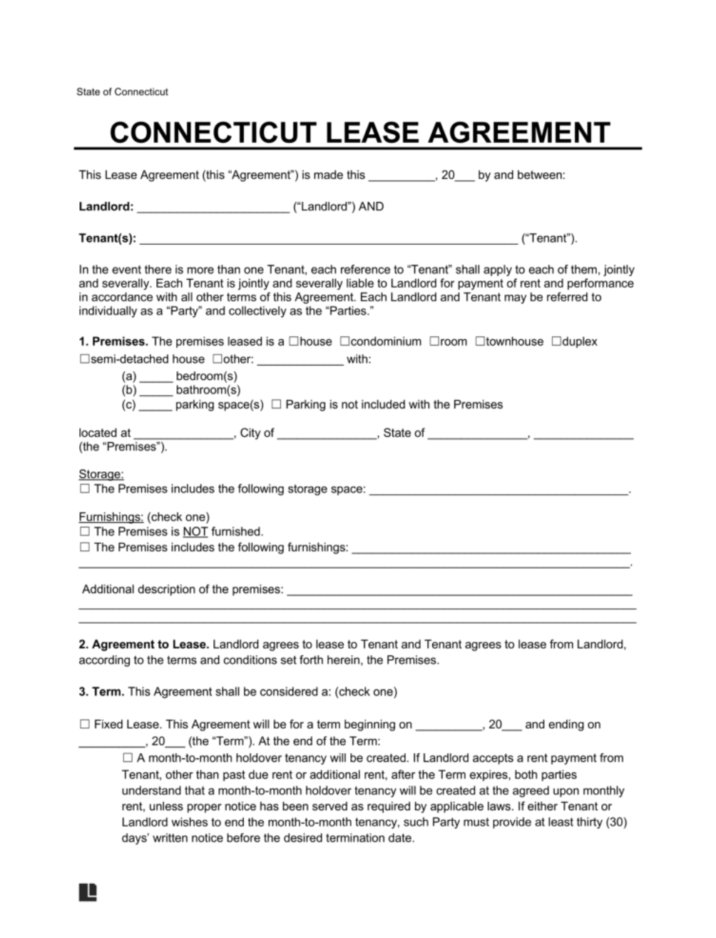 LegalTemplates Connecticut Residential Lease Agreement