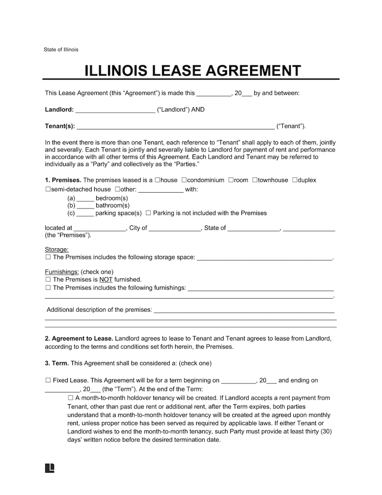 LegalTemplates Illinois Residential Lease Agreement 