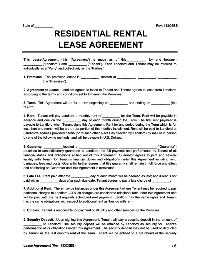 LegalTemplates Residential Lease Agreement