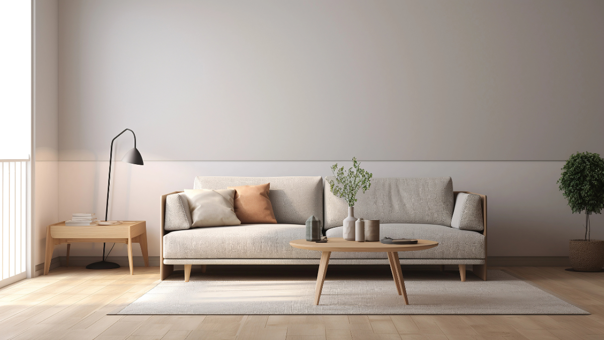 Simple modern minimal living room maximized for extra space