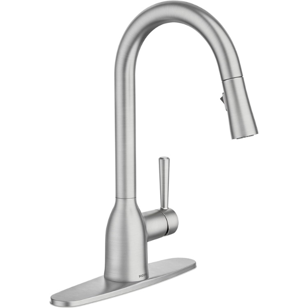 Moen - Adler Stainless Zinc Pull Down Kitchen Faucet, Retractable Wand