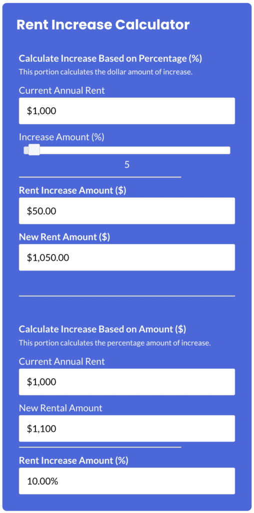 Rent Increase Calculator