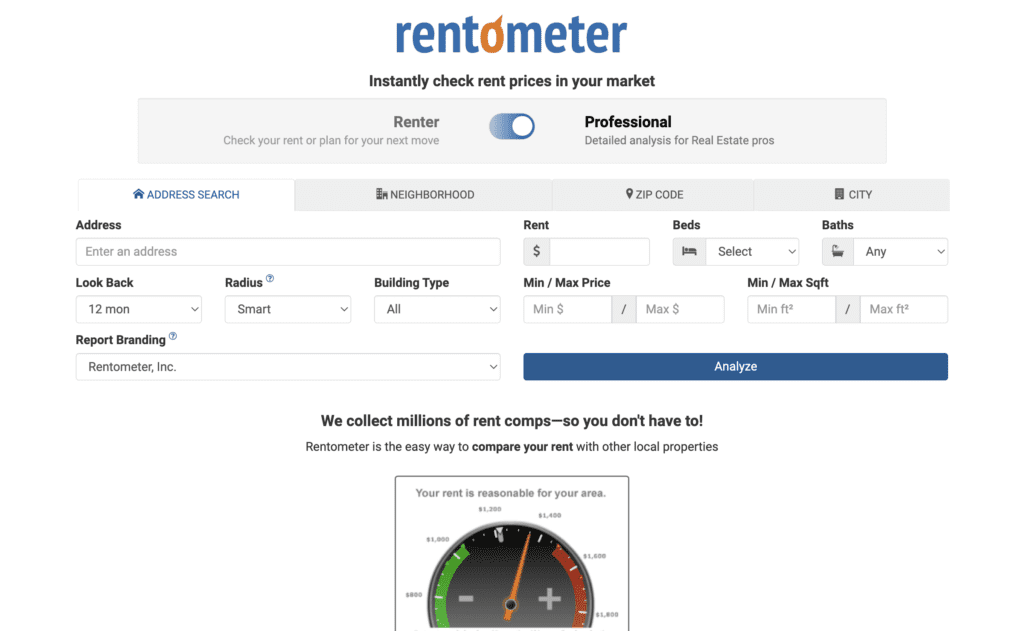 Rentometer Screenshot