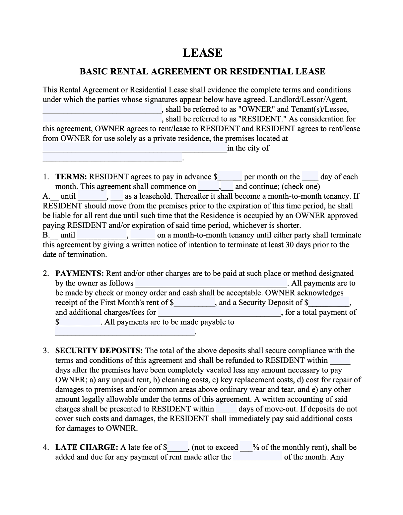 10 Best Free Residential Lease Agreement Templates
