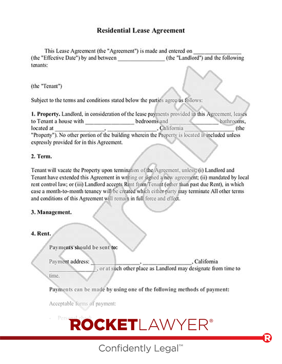 Rocket Lawyer Residential Lease Agreement