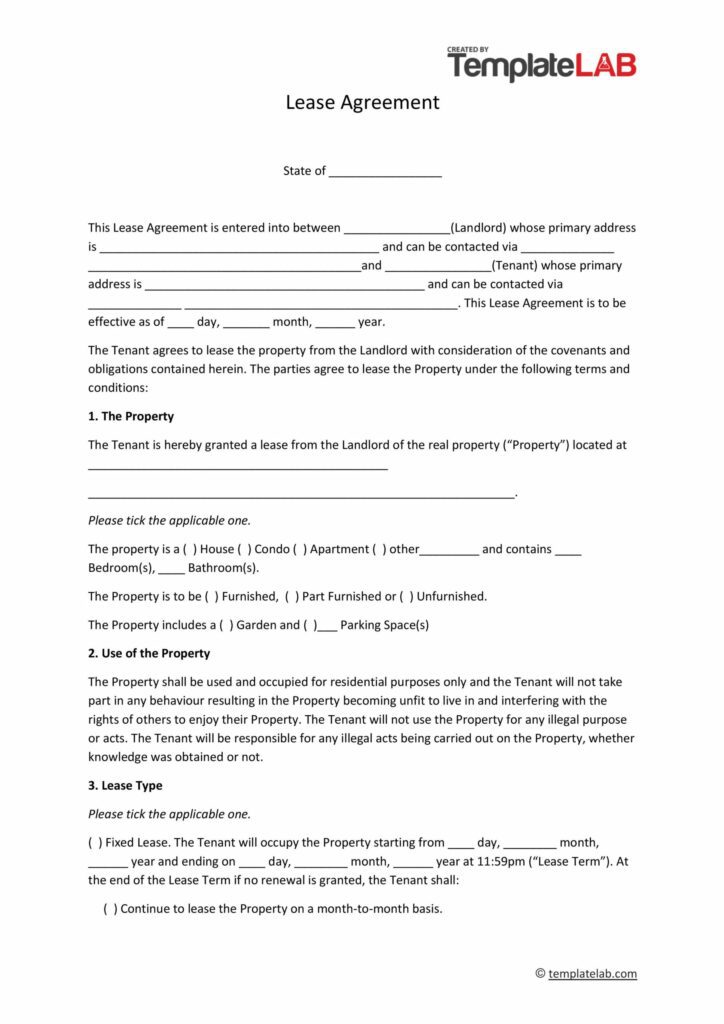 TemplateLab Residential Lease Agreement