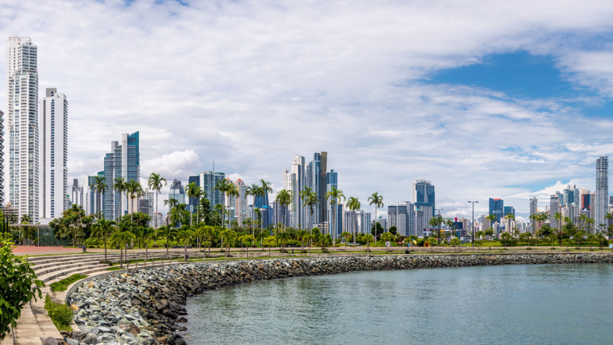 Dollarized offshore real estate market skyline highlighting safety net portfolio diversification strategies for global investors.