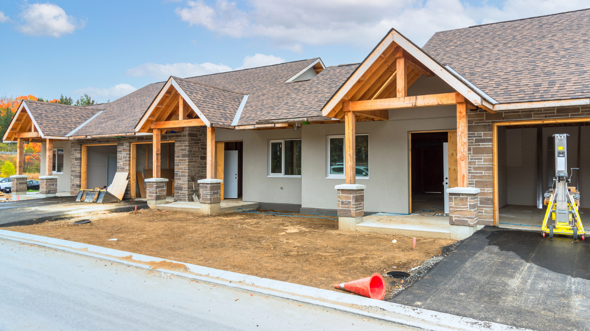 Unfinished rental property under construction